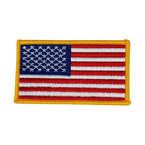 US Flag Gold Border Embroidered Patch Iron/Sew-On Applique Biker Emblem Tactical - Walmart.com