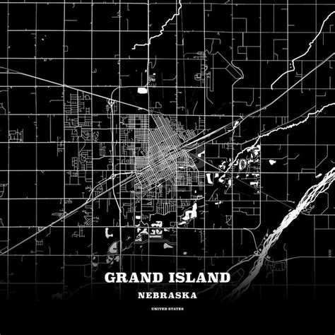 Grand Island, Nebraska, USA map | Map poster, Grand island, Poster template