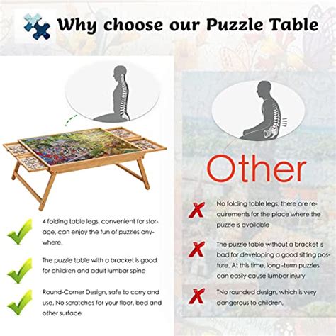 1500PCS Folding Puzzle Table, Puzzle Board with Foldable Legs and 4 ...