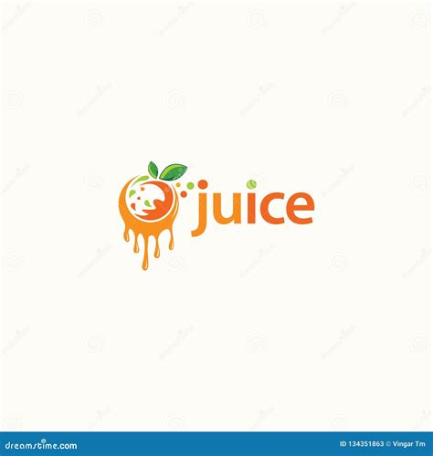 Fruit Juice Logo Design. Fresh Drink Logo - Vector Stock Illustration - Illustration of orange ...