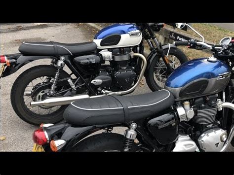 Triumph Bonneville T100 vs T120 - a short test ride... - YouTube