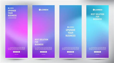 set of Blurred Purple roll up business brochure flyer banner design vertical template, cover ...