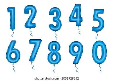 Vector Illustration Set Helium Balloons Numbers Stock Vector (Royalty Free) 2051929652 ...