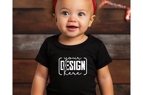 Christmas Baby Free Black T-Shirt Mockup Graphic by CityMockupStore · Creative Fabrica