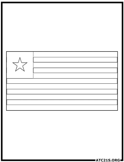 Liberia Flag Coloring Page | ATC21S