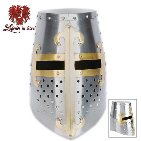 Crusader Helmet with Brass Fittings