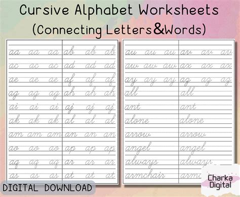 Printable Cursive Alphabet Worksheets, Handwritting Practice Pages, How ...