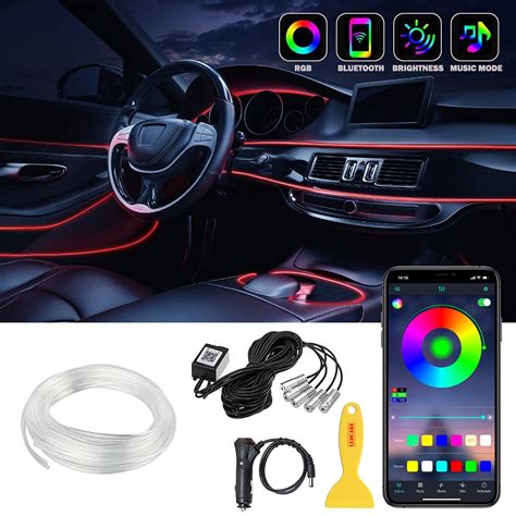 Car LED Strip Lights, LEDCARE Multicolor RGB Car Interior Lights, 16 Million Colors 5 in 1 with ...