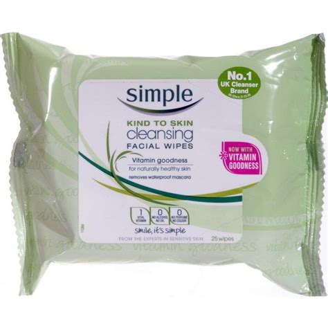 Simple facial cleansing wipes 25 pack