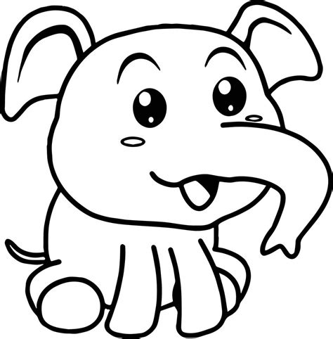 Cute Baby Elephant Coloring Page | Wecoloringpage.com