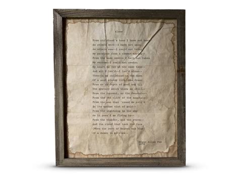 Alone Poem Print by Edgar Allan Poe | Handmade – Ink & Keys