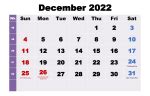 Free Printable December 2022 Calendar Template PDF, Word, Excel Formats