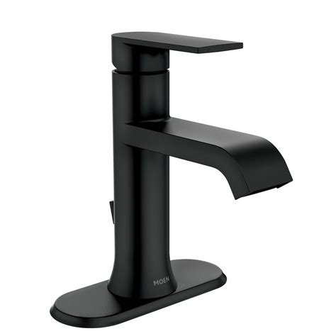 MOEN Genta Single Hole Single-Handle Bathroom Faucet in Matte Black ...