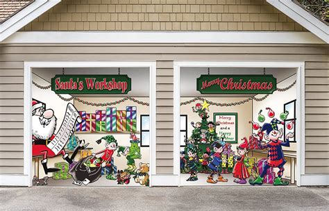 Outdoor Decor Santa's Merry Christmas Garage Door Mural Holiday Decoration Banner - Buy Outdoor ...