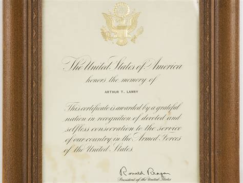 c1983 USA Presidential Memorial Certificate to WWII Korea Lt Col ...