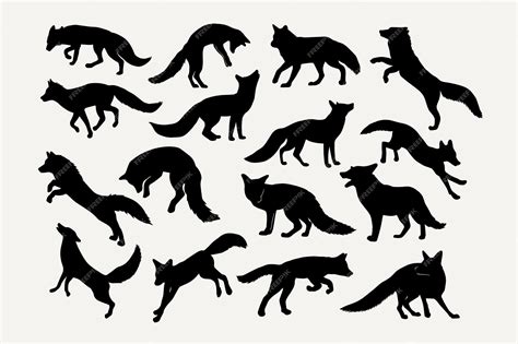 Premium Vector | Fox silhouette vector set design