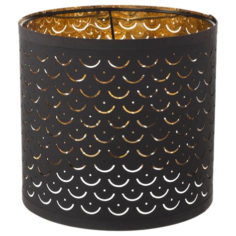 NYMÖ Lamp shade, black, brass-colour, 24 cm - IKEA