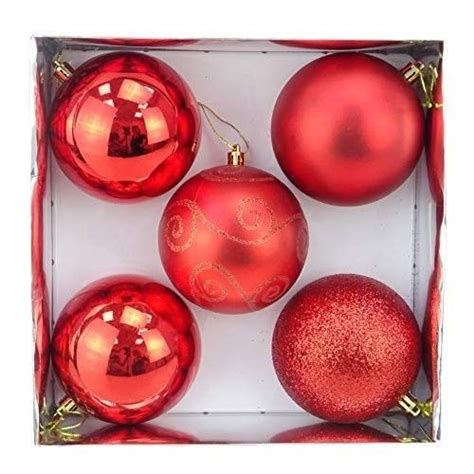 Extra Large Red Christmas Baubles Festive Ornament Tree Decoration Shatterproof | Festive ...