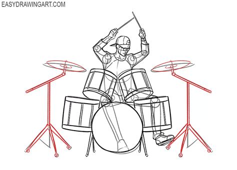 How to Draw a Drummer - Easy Drawing Art