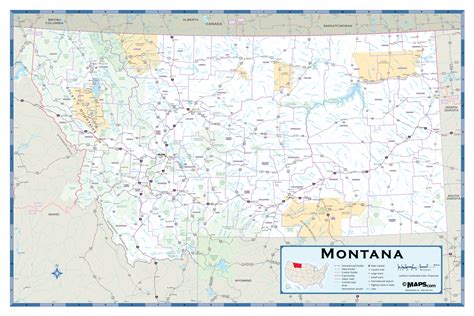 Montana Highway Wall Map | Maps.com.com