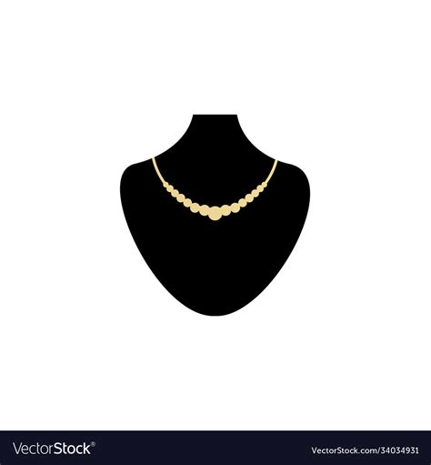 Necklace jewelry logo design template Royalty Free Vector