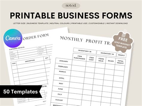 Printable Business Templates Small Business Bundle Business - Etsy