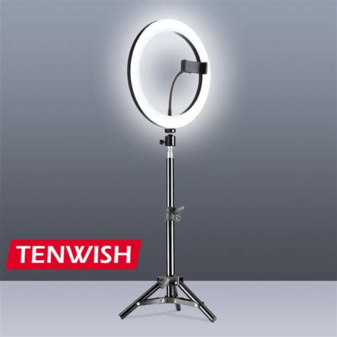 TENWISH Ring Light 26cm Dimmable LED Ringlight Tripod Stand Phone ...