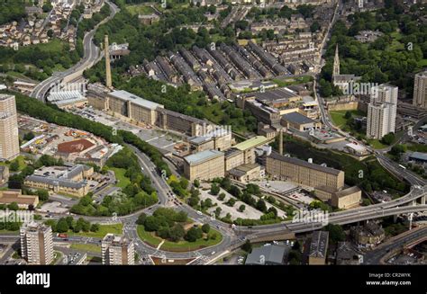 aerial view of Dean Clough Mills in Halifax Stock Photo - Alamy