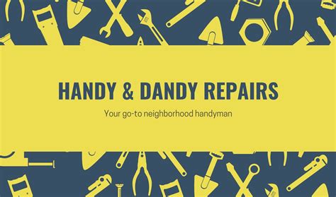 Free, custom printable handyman business card templates | Canva