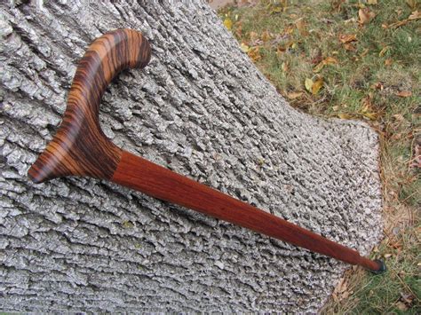 Custom Made Heavy Duty - Walking Cane/ Walking Stick - Zebra Wood & Brazilian Cherry (Jatoba) 37 ...