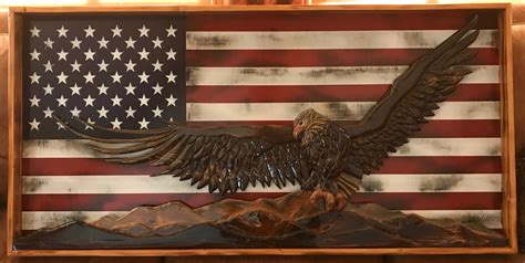 U.S. Flag and Eagle Wall Art