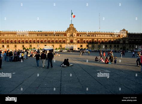 National Palace - mexico city - Plaza de la Constitucion Stock Photo ...