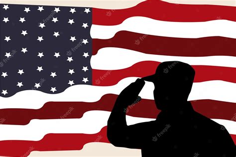 Premium Vector | American flag and silhouette of soldier suitable for ...