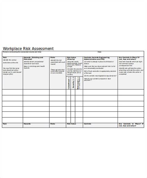 Workplace Risk Assessment Form - Bank2home.com