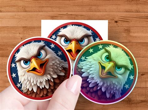 Bald Eagle Sticker, Vinyl Decal, Eagle & American Flag, Patriotic Decal ...