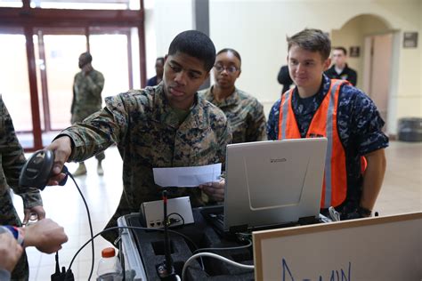 Marines, sailors work together during evacuation control center ...