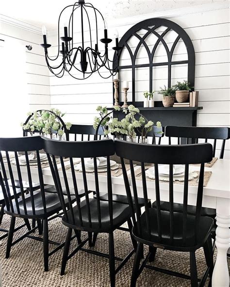 36 Lovely Farmhouse Black Table And Chair Design Ideas For Dining Room | Modern farmhouse dining ...