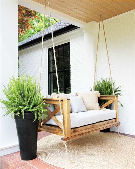 How to Hang a Porch Swing - Plank and Pillow