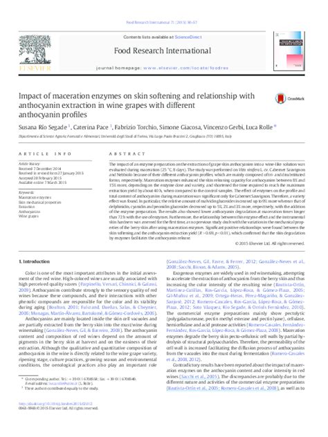 (PDF) Impact of maceration enzymes on skin softening and relationship with anthocyanin ...