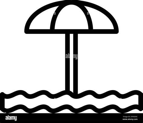 Water park umbrella icon. Outline Water park umbrella vector icon for web design isolated on ...