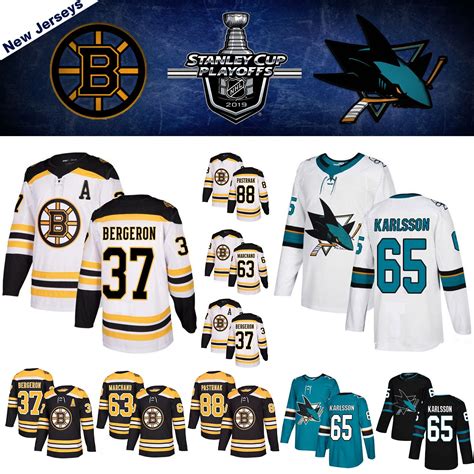 2020 2019 Playoffs Boston Bruins Hockey Jerseys San Jose Sharks Hockey ...