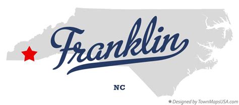 Map of Franklin, Macon County, NC, North Carolina