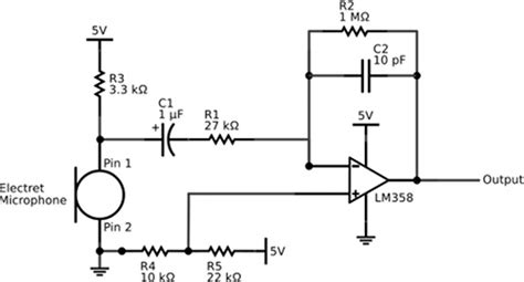 Simple Electret Microphone and Band-Pass Amplifier Circuit – Fiz-ix