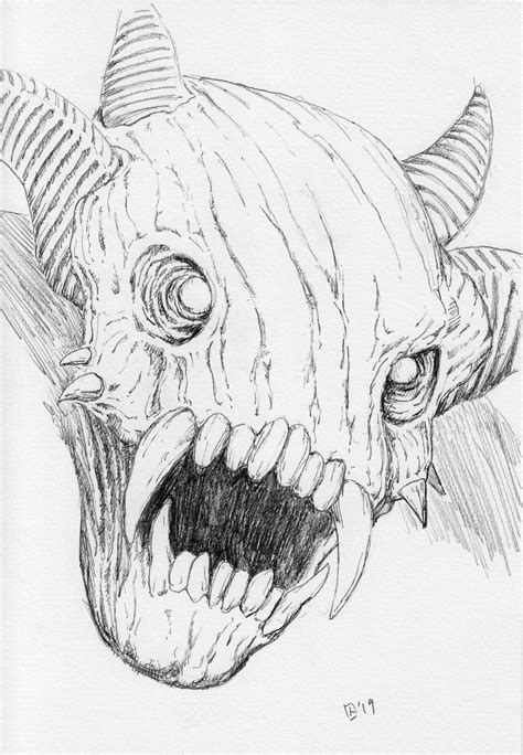 Evil Monster Drawings In Pencil