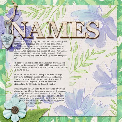 Inside my Album: Names - Digital Scrapbooking HQ