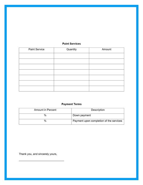 Printable Painting Proposal Template