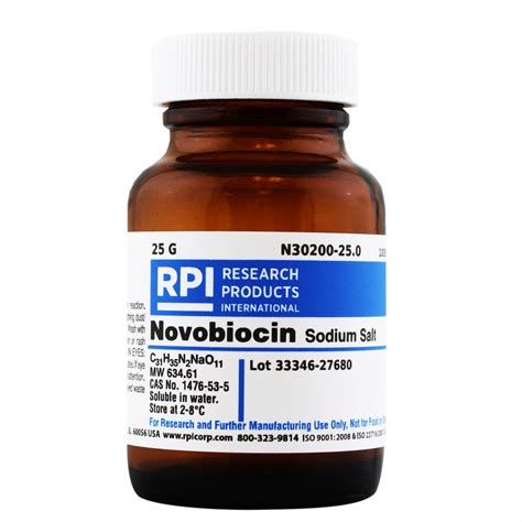 N30200-25.0 - Novobiocin Sodium Salt, 25 Grams