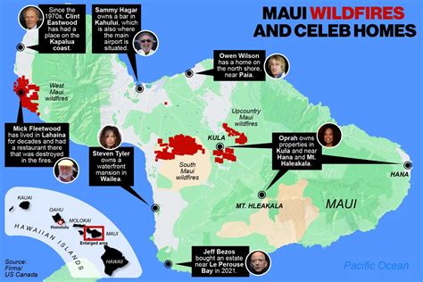 Incêndios florestais ameaçam a propriedade de Oprah em Maui e casas de ...