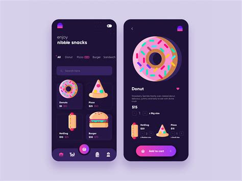 DARK MODE nibble mobile app UI design by Insfire Studios on Dribbble