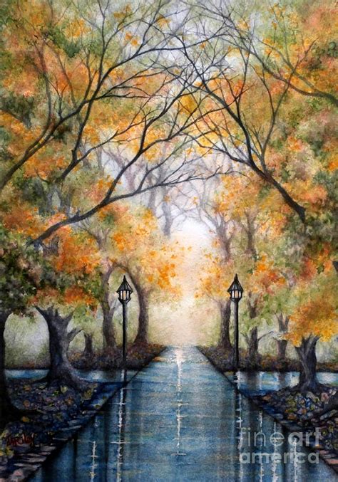 A Walk in the Park - Autumn Painting by Janine Riley